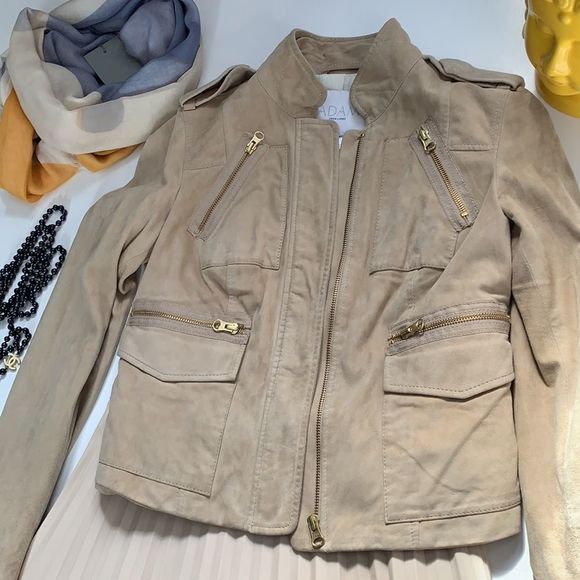 Adam Lippes suede beige jacket size 2 or XS - Picture 8 of 12